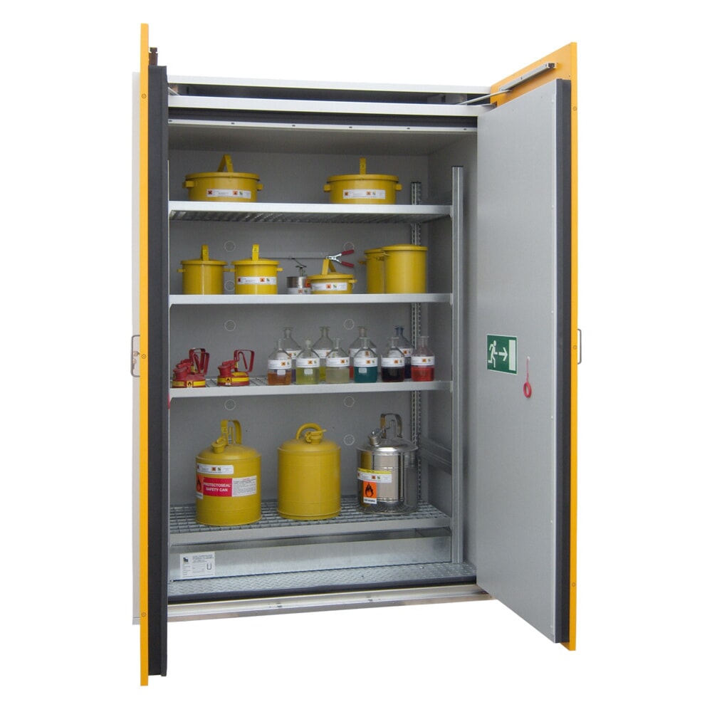 storeLAB Brandschutzschrank SiS-FAS Typ 90 / 1550 KG-GR, HxBxT 2200 x 1550 x 1025 mm, RAL 7035 lichtgrau, RAL 1007 narzissengelb
