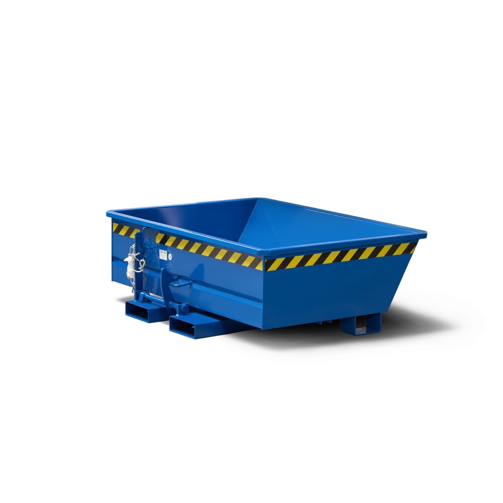RR-Industrietechnik® Niedriger Minikippbehälter, Volumen 0,15 m³, TK 500 kg, enzianblau