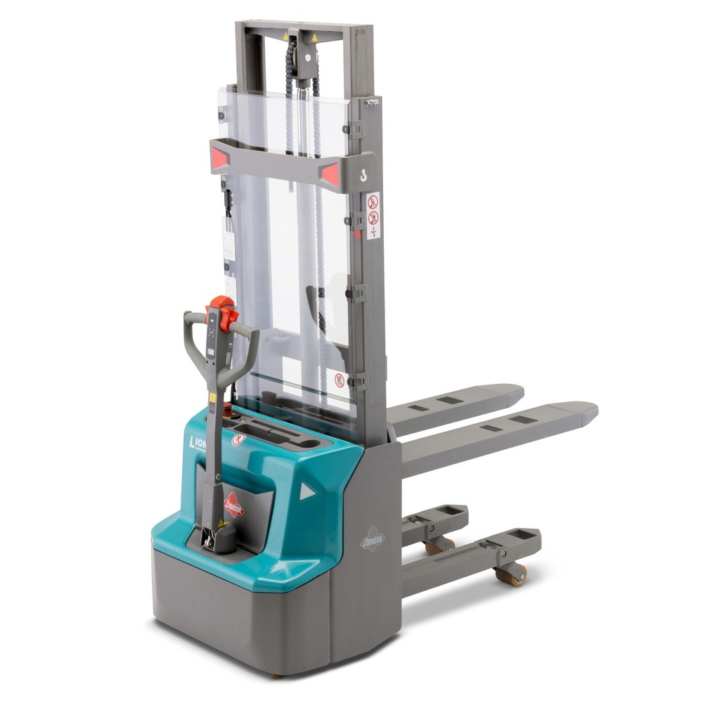 C-Ware Elektro-Hochhubwagen Ameise® PSE 1.2 Lithium-Ionen, Zweifach-Teleskop-Hubgerüst mit Initialhub, Hubhöhe 2.900 mm, Tragkraft 1.200 kg