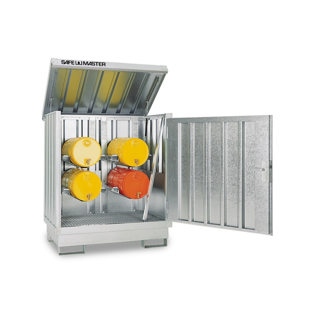 SAFE Master® Gefahrstoff-Depot, verzinkt und lackiert, 2x 200 l, HxBxT 1.685 x 1.420 x 1.080 mm, lichtgrau