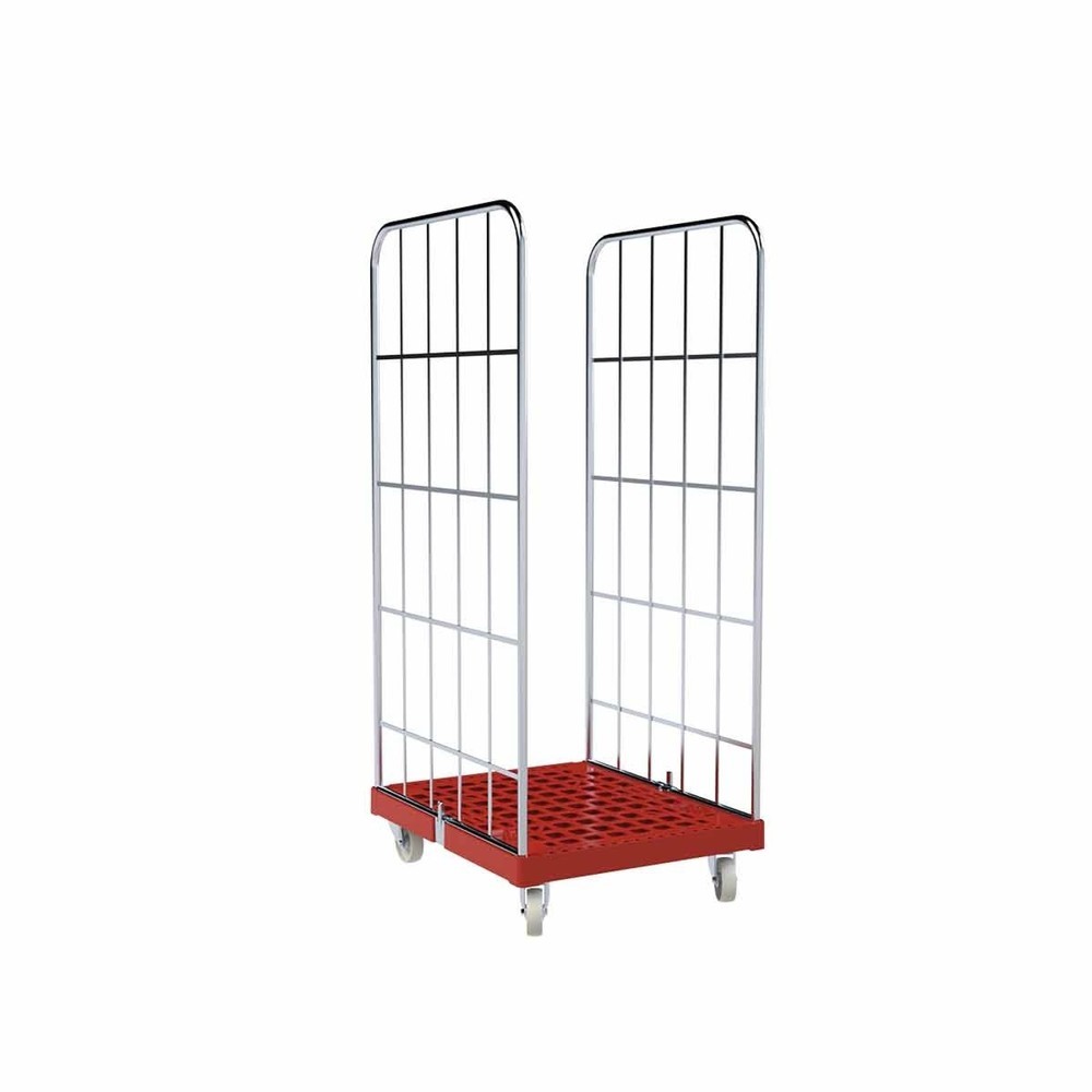 Rollbehälter 1460 KU rot, 682 x 815 mm, 2-seitig, Cr 3, für Euronormkästen