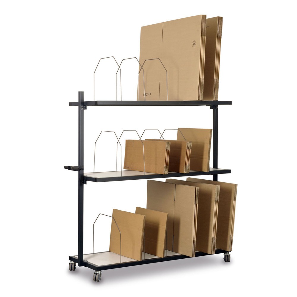Kartonagenmagazin, fahrbar, 3 Etagen