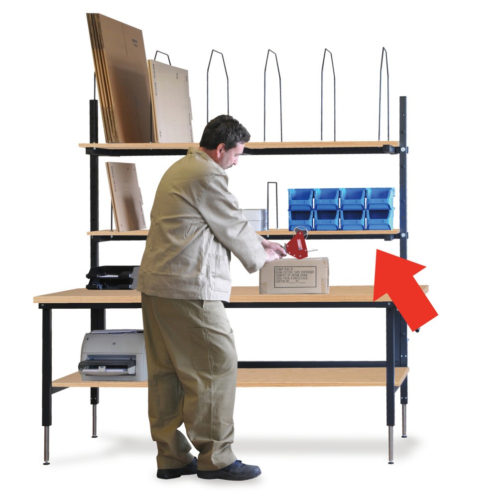 Ablage für DAHMEN Packtische Multiplex, BxT 1.770 x 400 mm