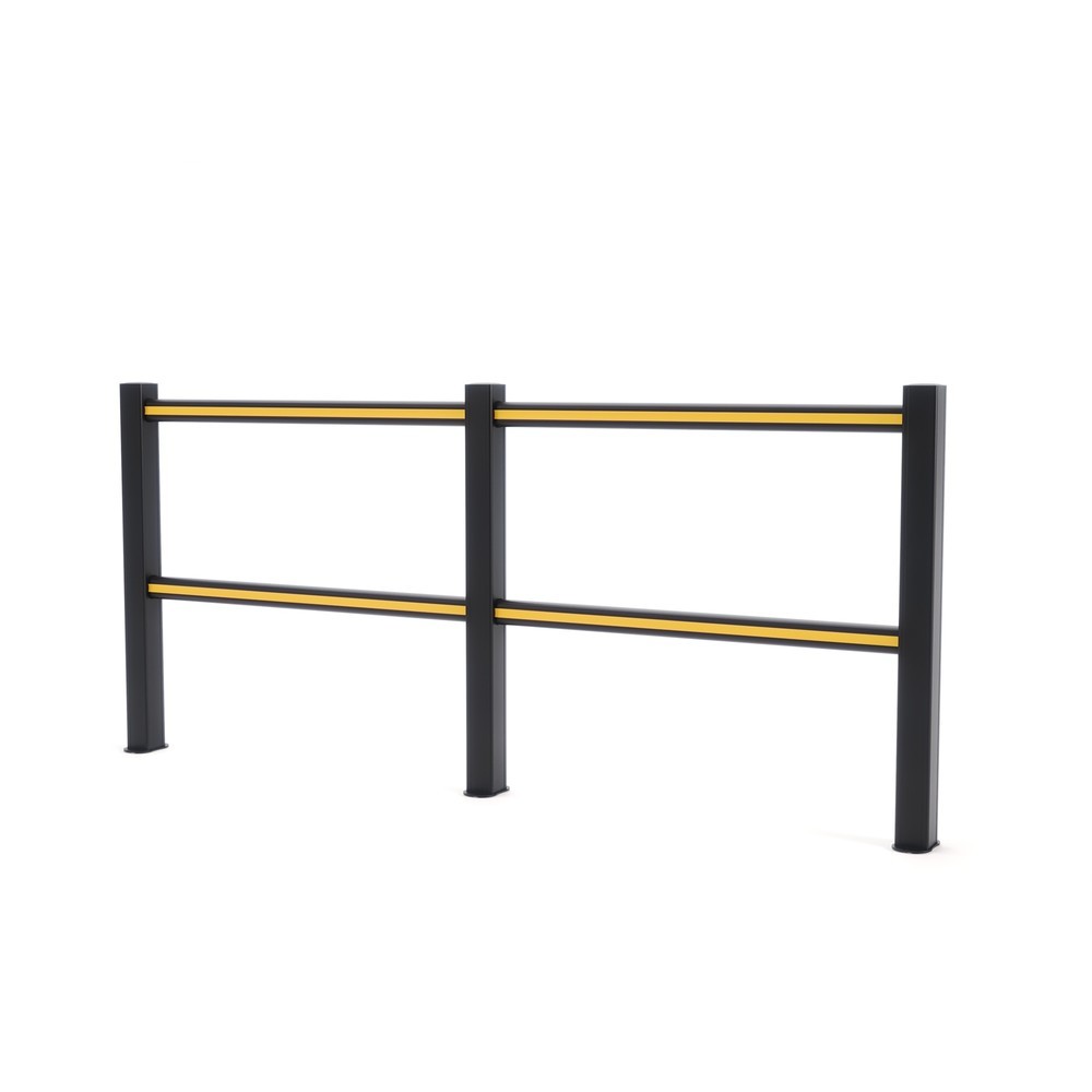 BOPLAN® Rammschutzgeländer Flex Impact® HD Light, schwarz, Innenbereich, HxL 1.145 x 2.500 mm