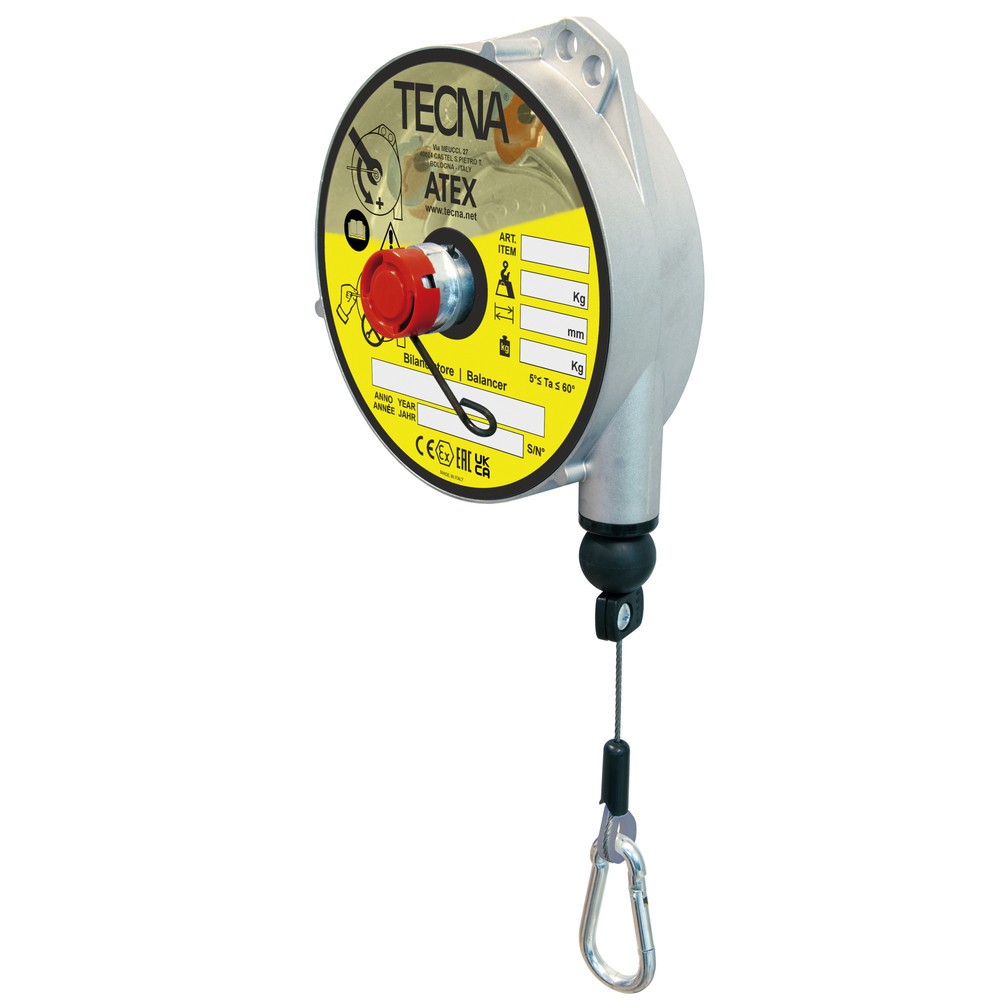 Federzug für EX-Schutzzonen, mit Arretierung, Aluminiumgehäuse, Seilauszug 2,5 m, TK 4-6 kg