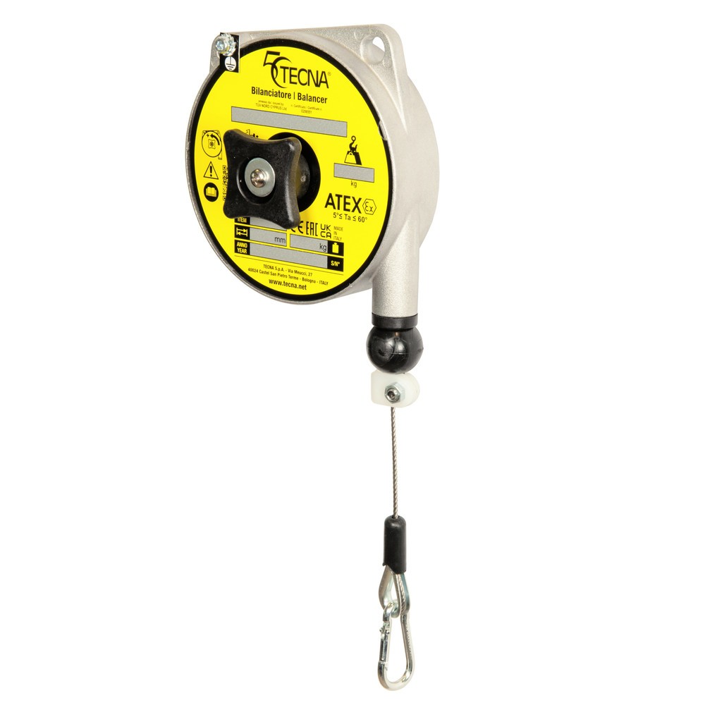 Federzug für EX-Schutzzonen, ohne Arretierung, Aluminiumgehäuse, Seilauszug 1,6 m, TK 0,4-1 kg