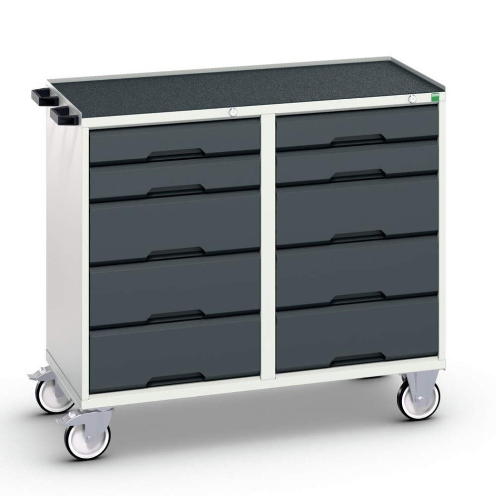 bott verso Montagewagen, mit 10 Schubladen und Abrollrand, BxTxH: 1050 x 550 x 965 mm