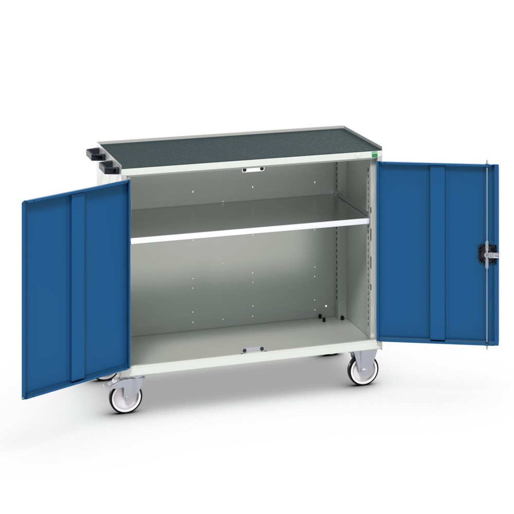 bott verso Werkstattwagen, mit 2 Türen, Fachboden und Abrollrand, BxTxH: 1050 x 550 x 965 mm