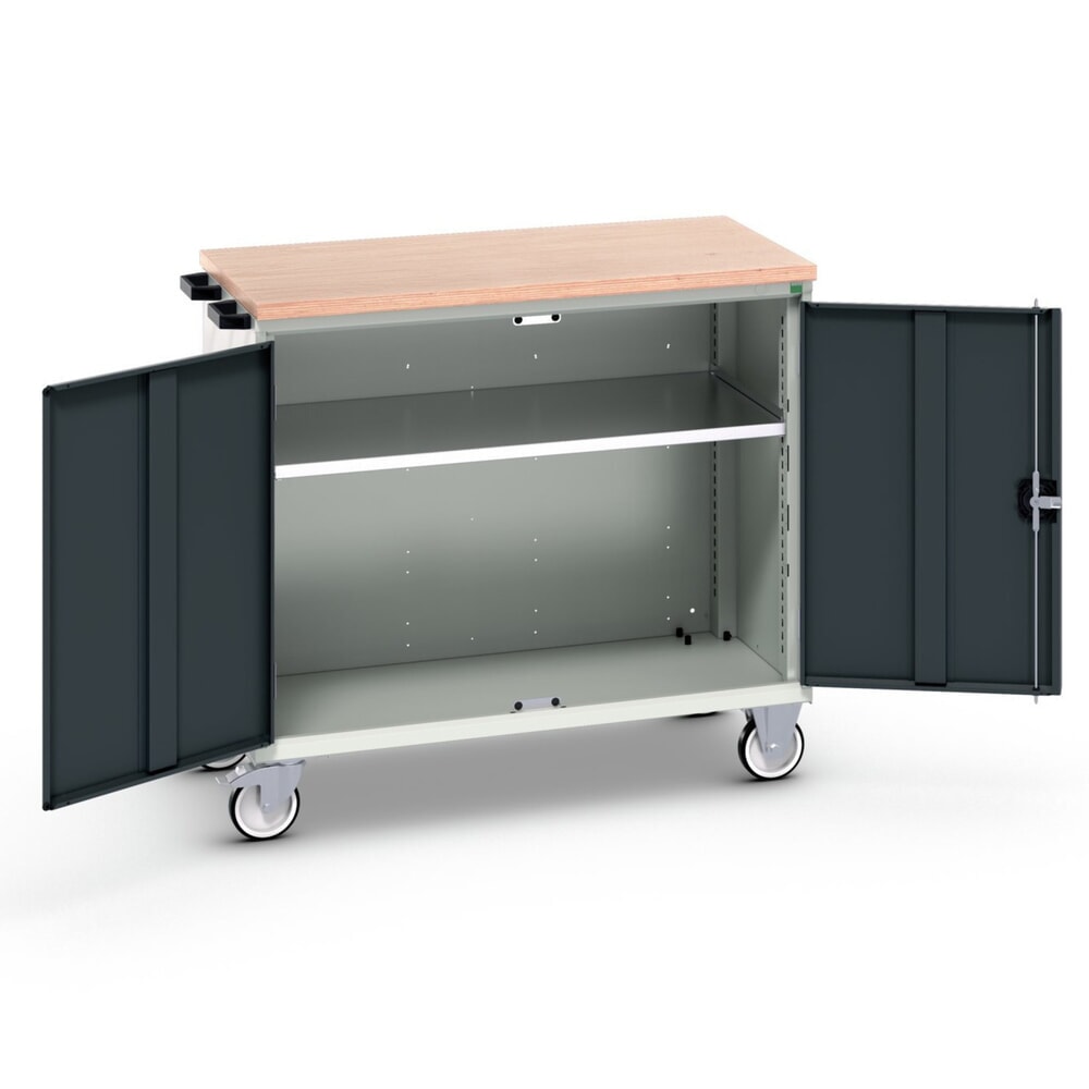 bott verso Werkstattwagen, mit 2 Türen, Fachboden und Multiplex-Top, BxTxH: 1050 x 600 x 980 mm
