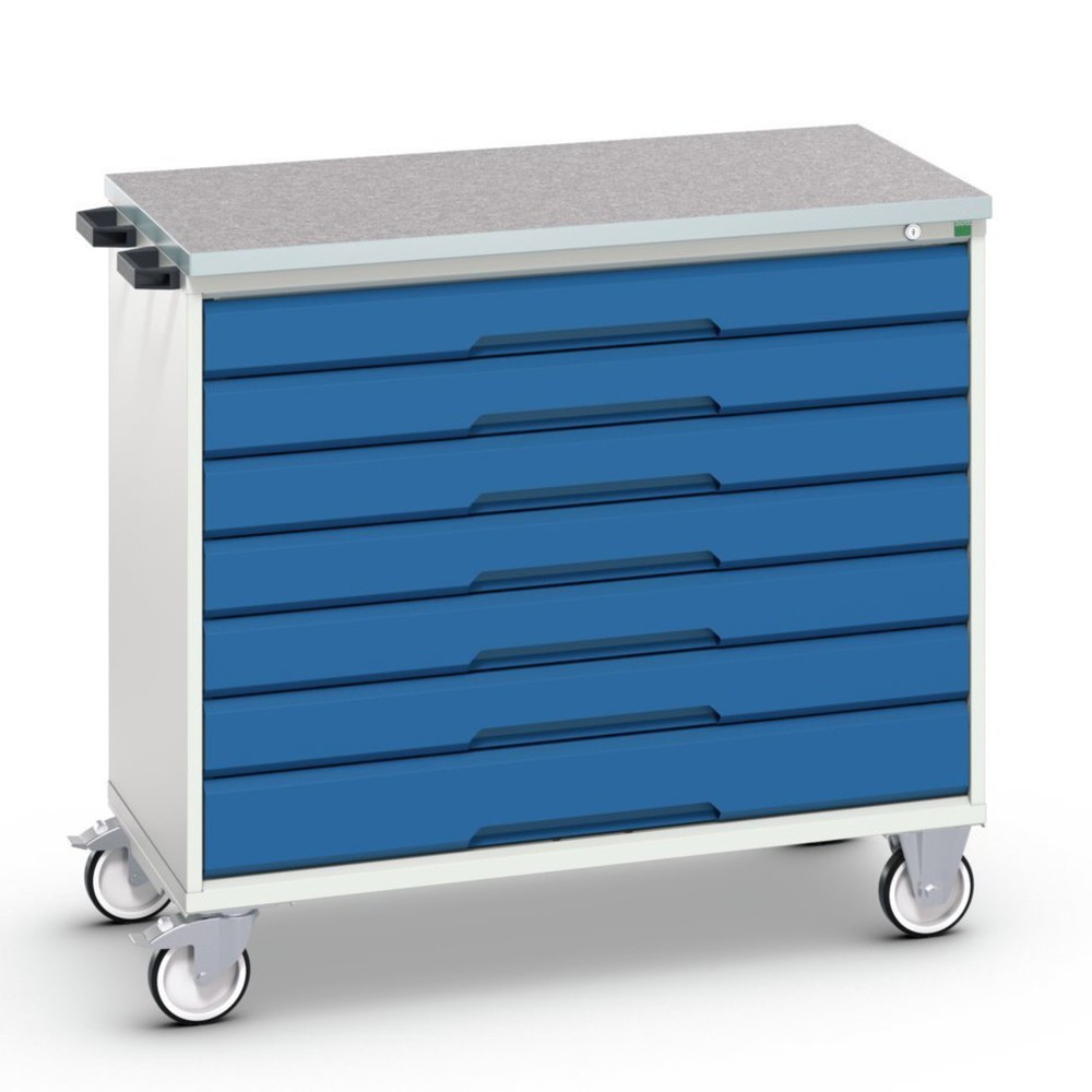 bott verso Werkstattwagen, mit 7 Schubladen und Linoleum-Top, BxTxH: 1050 x 600 x 980 mm