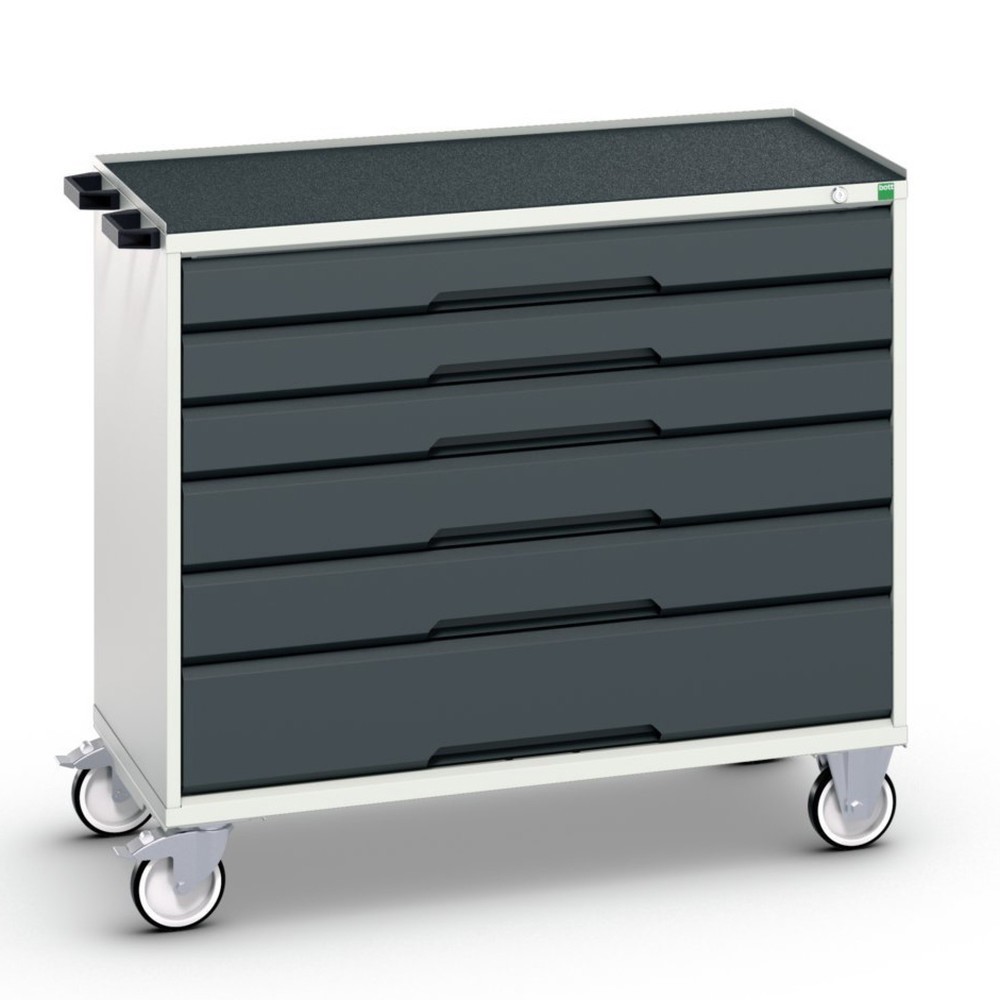 bott verso mobiler Schubladenschrank, mit 6 Schubladen und Abrollrand, BxTxH: 1050 x 550 x 965 mm