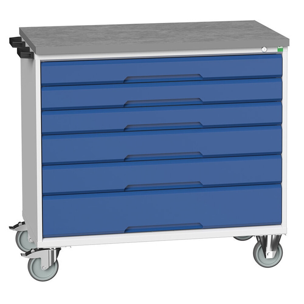 bott verso Werkstattwagen, mit 6 Schubladen und Linoleum-Top, BxTxH: 1050 x 600 x 980 mm