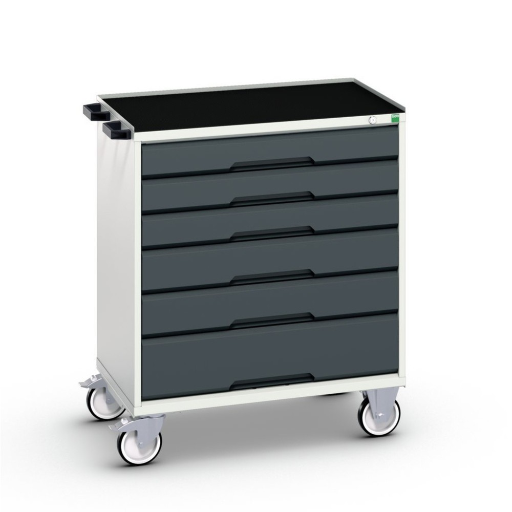 bott verso Werkstattwagen, mit 6 Schubladen und Abrollrand, BxTxH: 800 x 550 x 965 mm