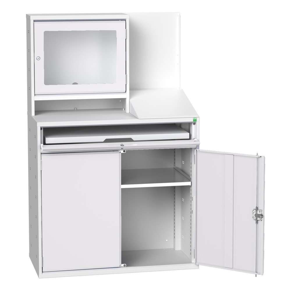bott verso Computerschrank mit Bildschirmfach, mit Hängeschr., 1 Fachboden, 1 Tablar, BxTxH: 1050 x 550 x 1650 mm