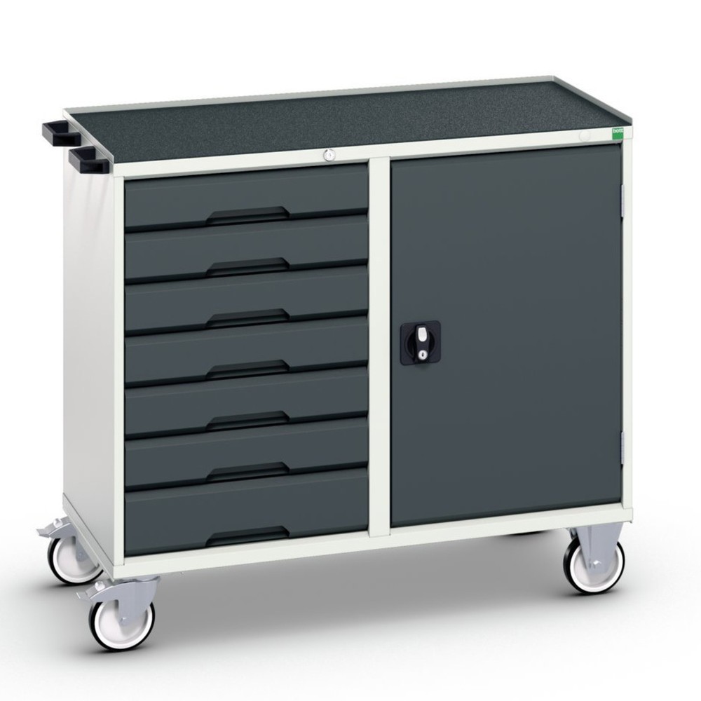 bott verso Montagewagen, mit 7 Schubladen, Tür und Abrollrand, BxTxH: 1050 x 550 x 965 mm
