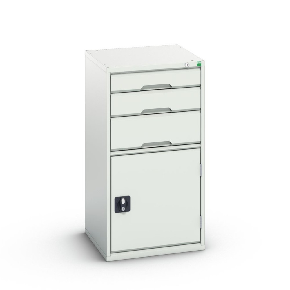 bott verso Schubladenschrank mit Flügeltür, mit 3 Schubladen und Fachboden, BxTxH: 525 x 550 x 1000 mm