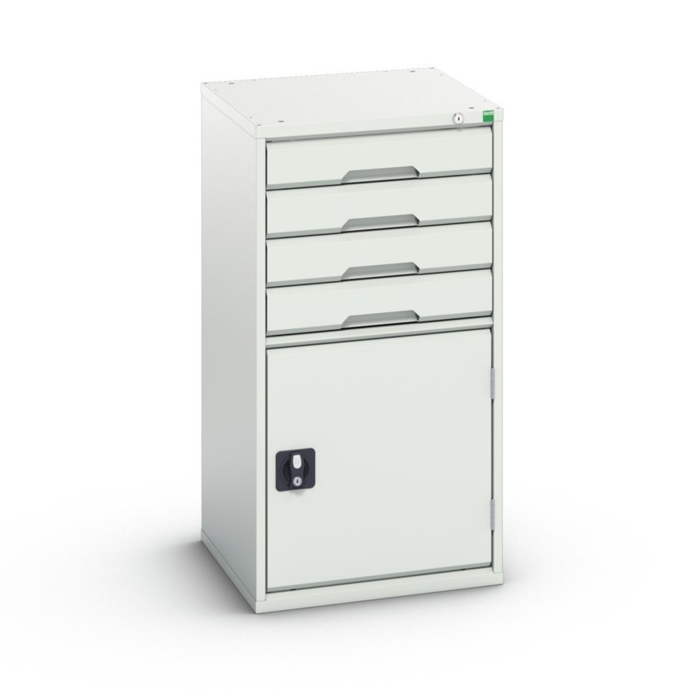 bott verso Schubladenschrank mit Flügeltür, mit 4 Schubladen und Fachboden, BxTxH: 525 x 550 x 1000 mm