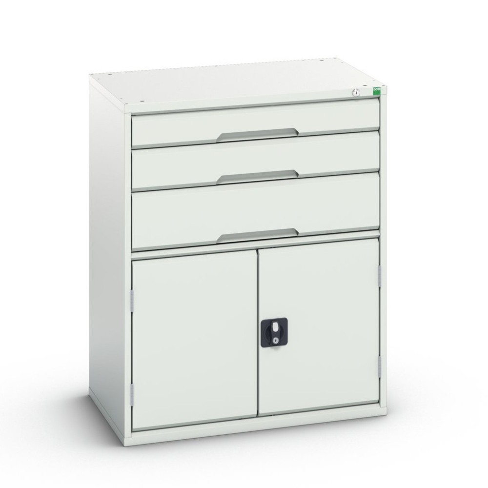 bott verso Schubladenschrank mit Flügeltür, mit 3 Schubladen und Fachboden, BxTxH: 800 x 550 x 1000 mm