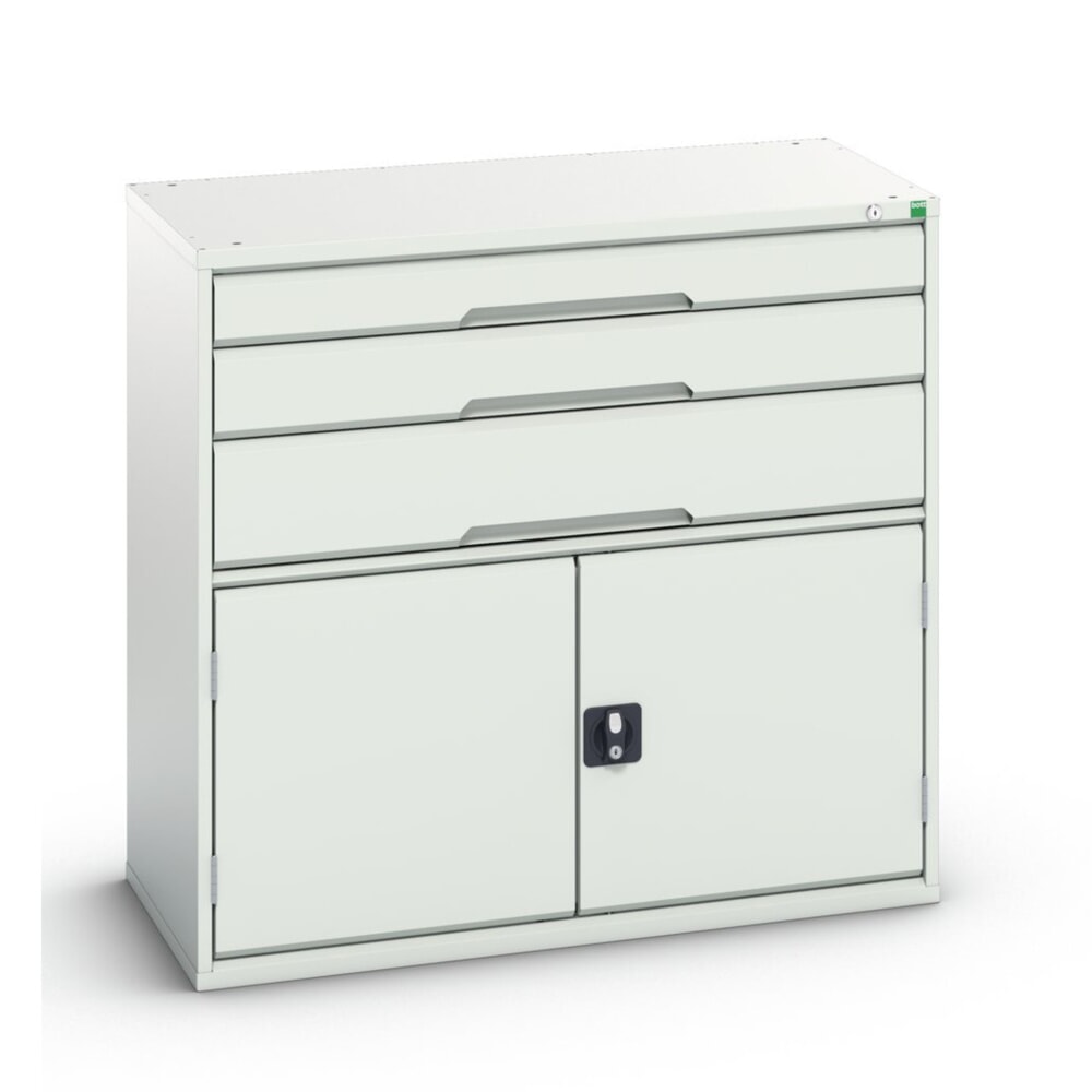 bott verso Schubladenschrank mit Flügeltür, mit 3 Schubladen und Fachboden, BxTxH: 1050 x 550 x 1000 mm