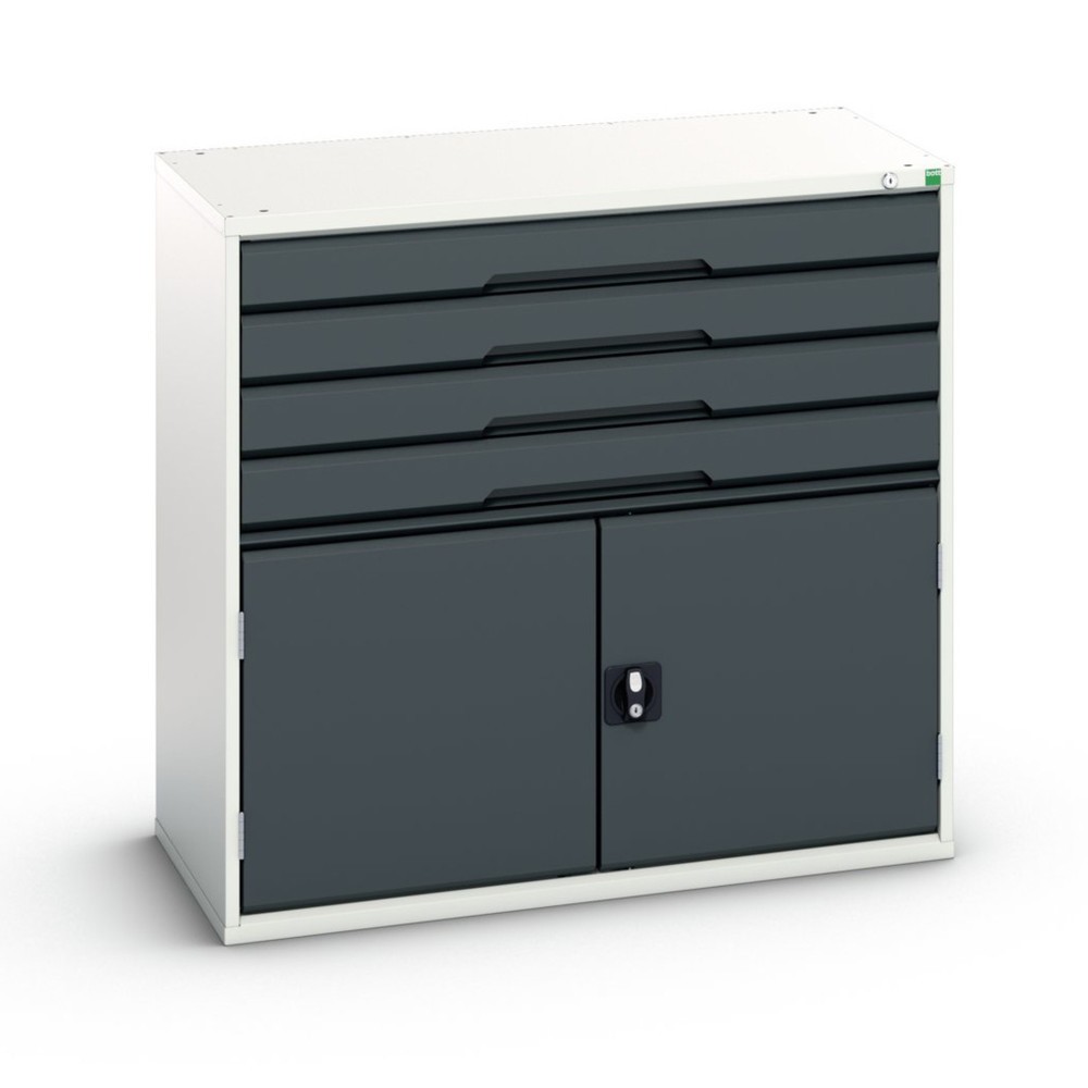 bott verso Schubladenschrank mit Flügeltür, mit 4 Schubladen und Fachboden, BxTxH: 1050 x 550 x 1000 mm