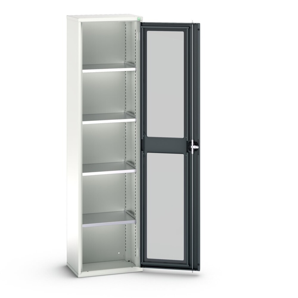 bott verso Flügeltürschrank mit Sichtfenster, mit 4 Fachböden, BxTxH: 525 x 350 x 2000 mm