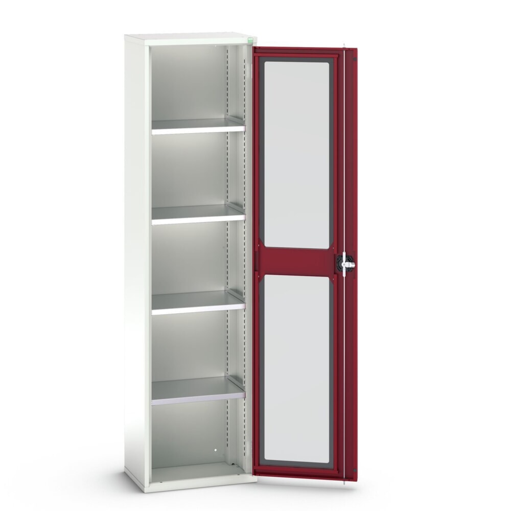 bott verso Flügeltürschrank mit Sichtfenster, mit 4 Fachböden, BxTxH: 525 x 350 x 2000 mm