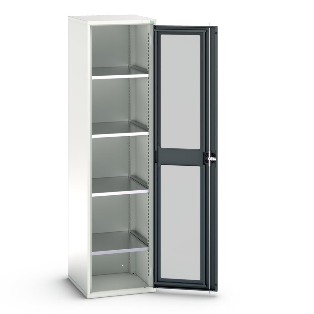 bott verso Flügeltürschrank mit Sichtfenster, mit 4 Fachböden, BxTxH: 525 x 550 x 2000 mm