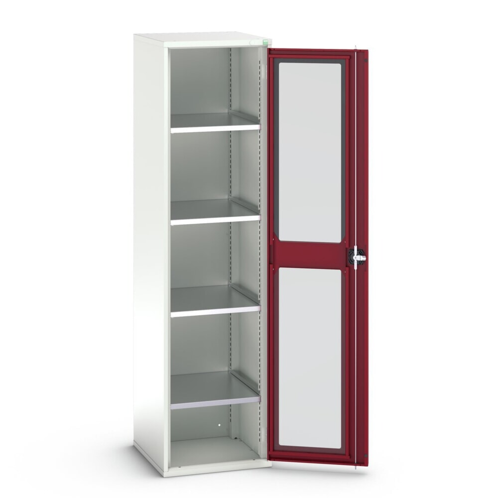 bott verso Flügeltürschrank mit Sichtfenster, mit 4 Fachböden, BxTxH: 525 x 550 x 2000 mm