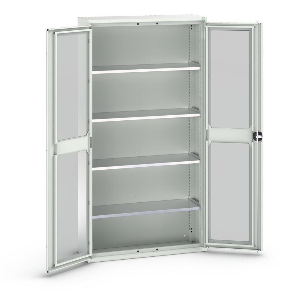 bott verso Flügeltürschrank mit Sichtfenster, mit 4 Fachböden, BxTxH: 1050 x 350 x 2000 mm