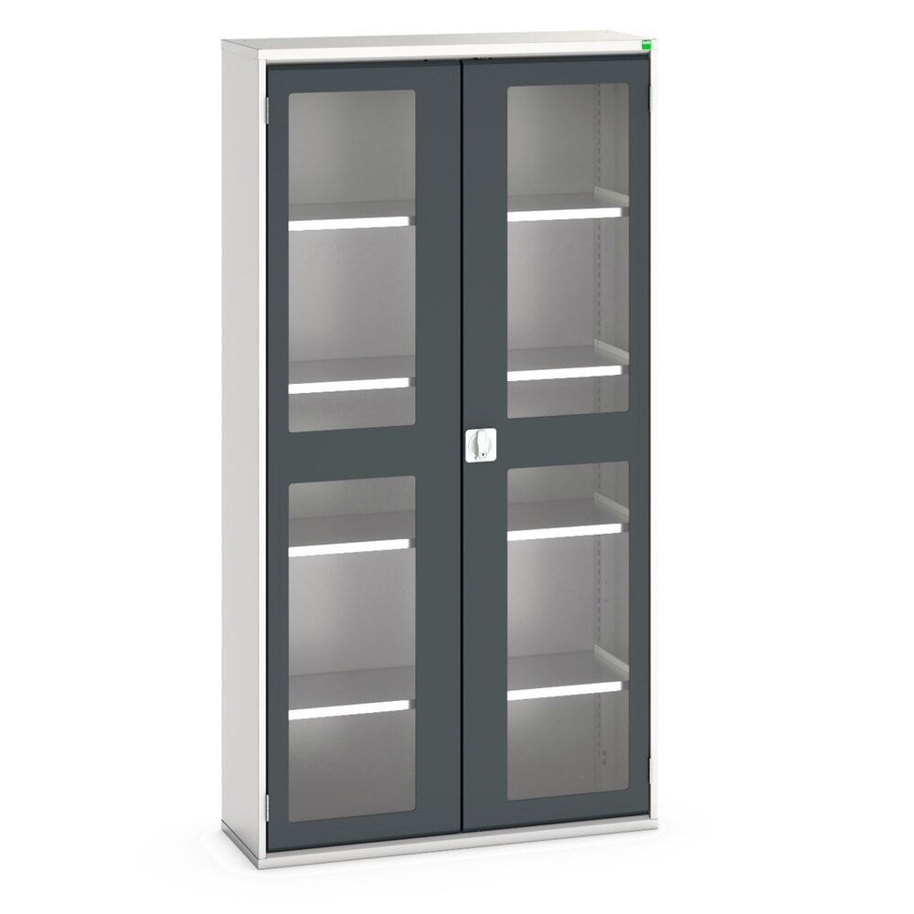 bott verso Flügeltürschrank mit Sichtfenster, mit 4 Fachböden, BxTxH: 1050 x 350 x 2000 mm