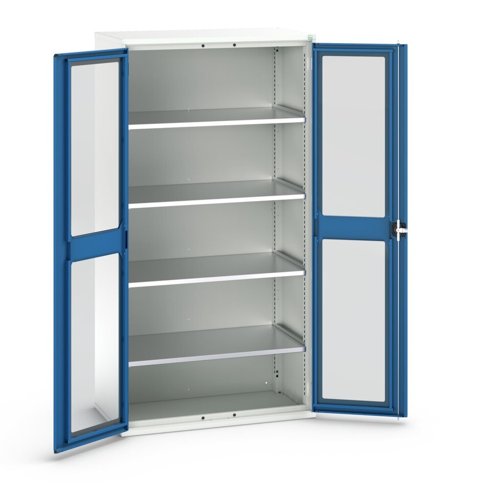 bott verso Flügeltürschrank mit Sichtfenster, mit 4 Fachböden, BxTxH: 1050 x550 x 2000 mm