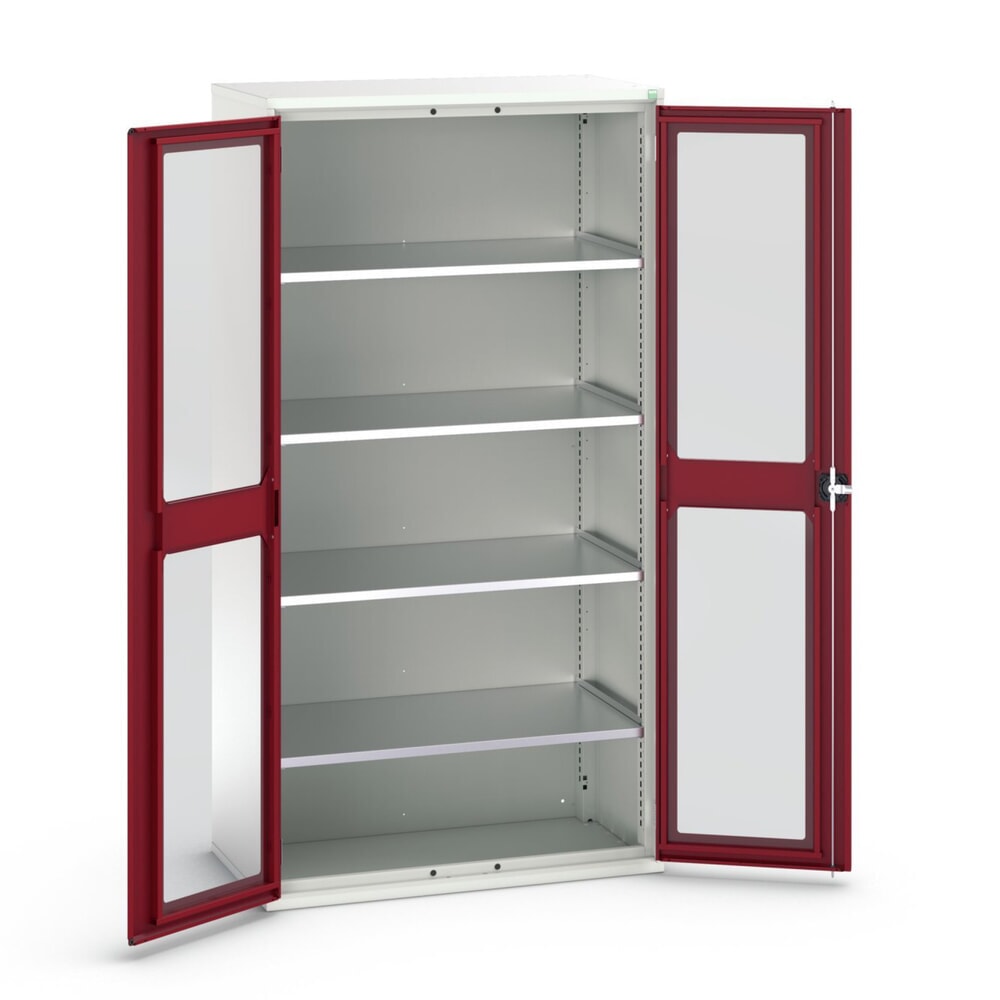 bott verso Flügeltürschrank mit Sichtfenster, mit 4 Fachböden, BxTxH: 1050 x550 x 2000 mm