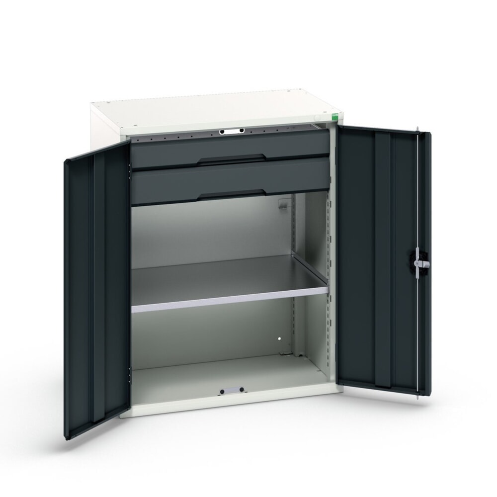 bott verso Beistellschrank mit Schubladen, mit 1 Fachboden und 2 Schubladen, BxTxH: 800 x 550 x 1000 mm