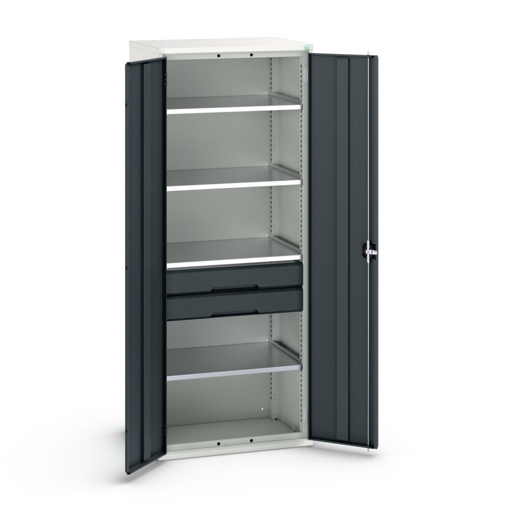 bott verso Flügeltürschrank mit Schubladen, mit 4 Fachböden und 2 Schubladen, BxTxH: 800 x 550 x 2000 mm