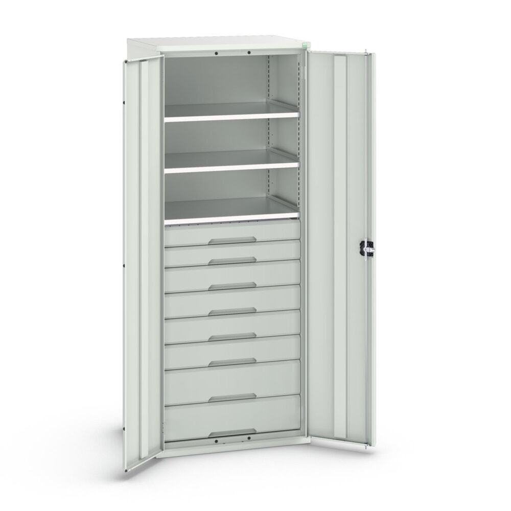 bott verso Flügeltürschrank mit Schubladen, mit 3 Fachböden und 8 Schubladen, BxTxH: 800 x 550 x 2000 mm