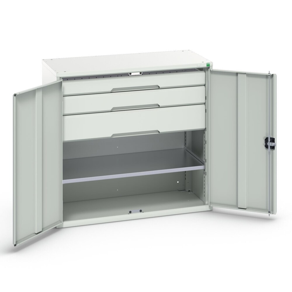 bott verso Beistellschrank mit Schubladen, mit 1 Fachboden und 3 Schubladen, BxTxH: 1050 x 550 x 1000 mm