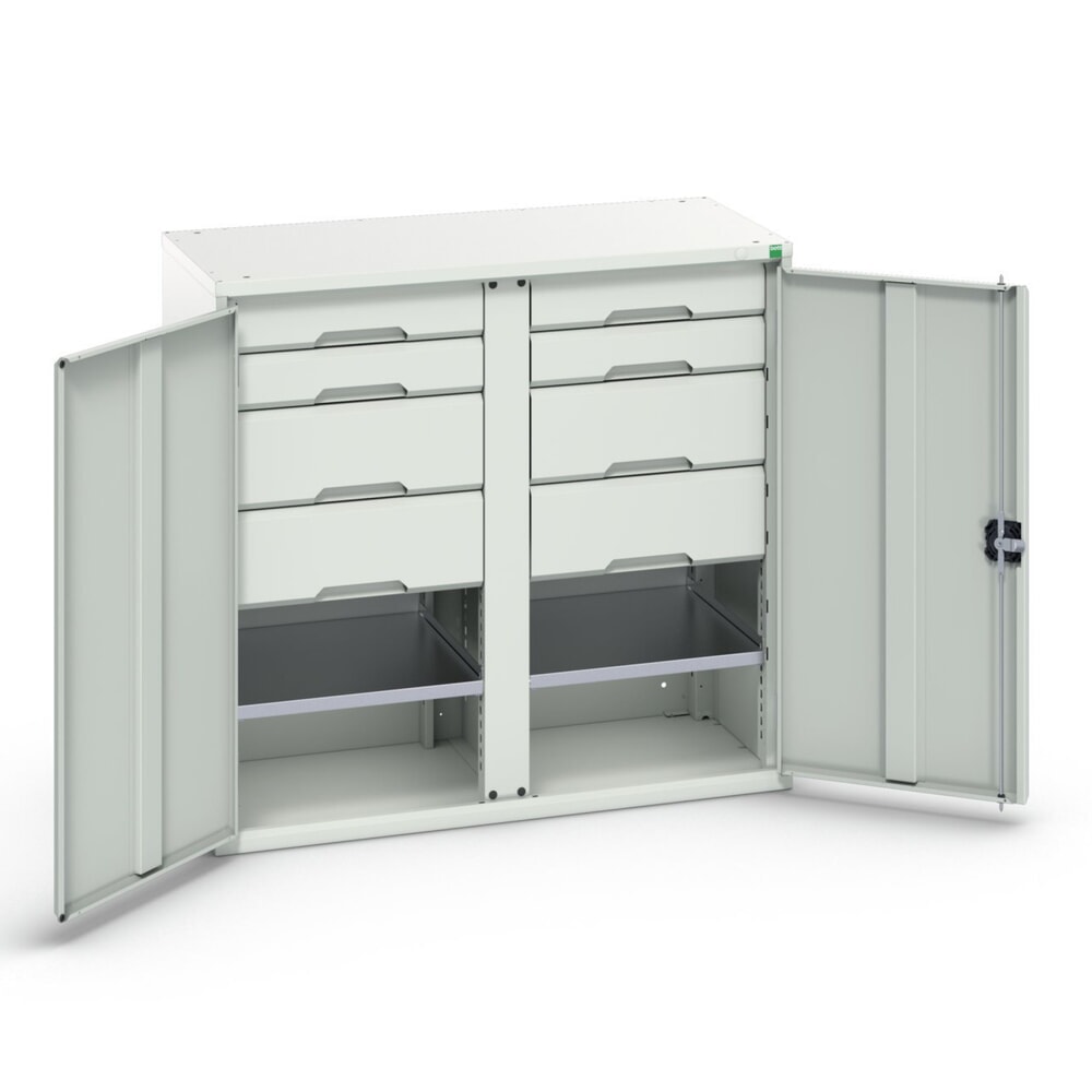 bott verso Beistellschrank mit Schubladen, mit 2 Fachböden und 8 Schubladen, BxTxH: 1050 x 550 x 1000 mm