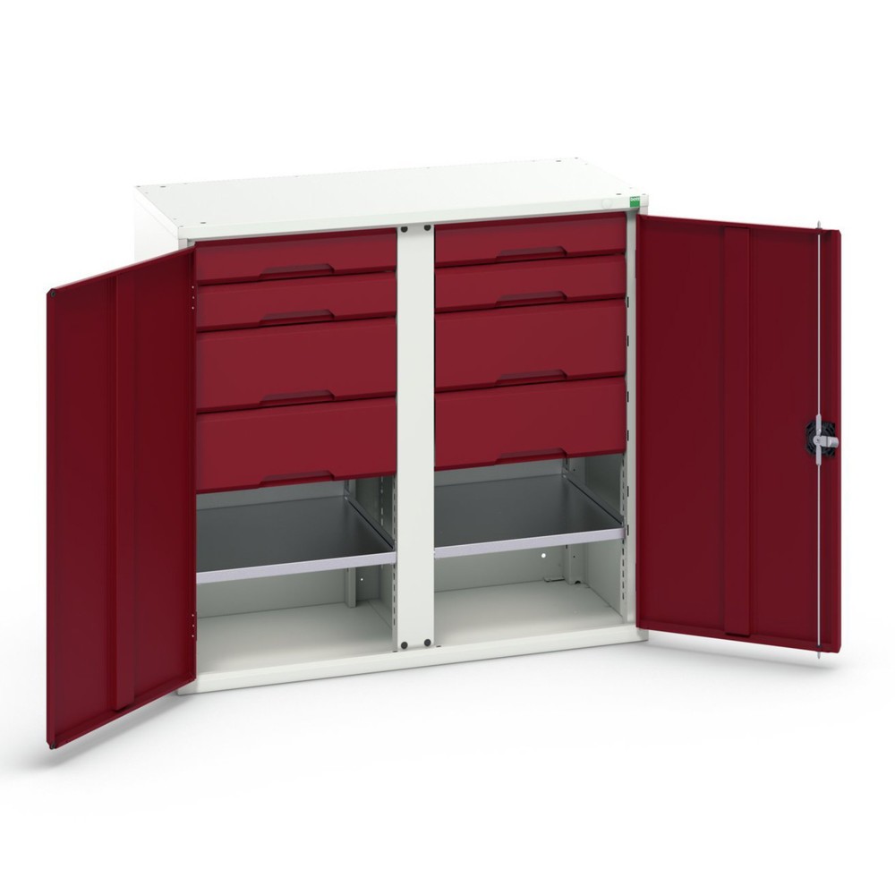bott verso Beistellschrank mit Schubladen, mit 2 Fachböden und 8 Schubladen, BxTxH: 1050 x 550 x 1000 mm