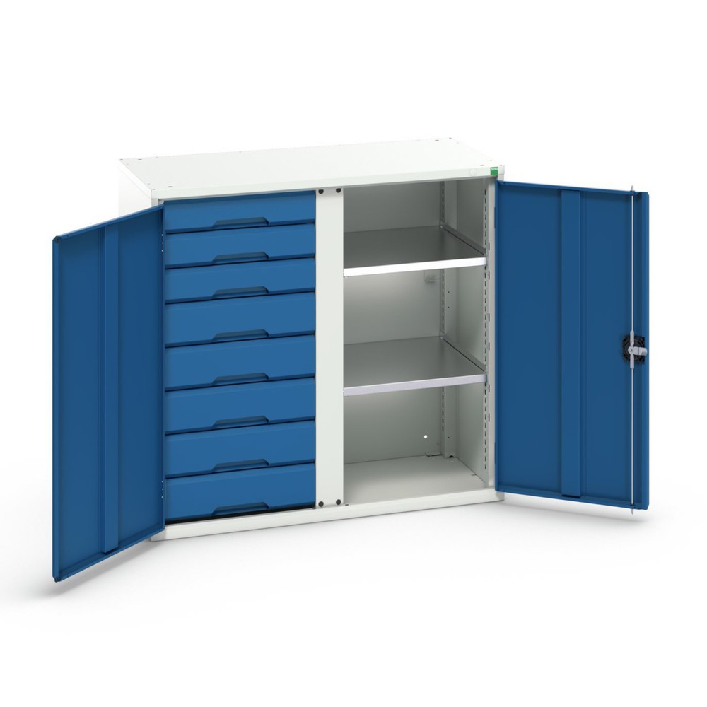bott verso Beistellschrank mit Schubladen, mit 2 Fachböden und 8 Schubladen, BxTxH: 1050 x 550 x 1000 mm