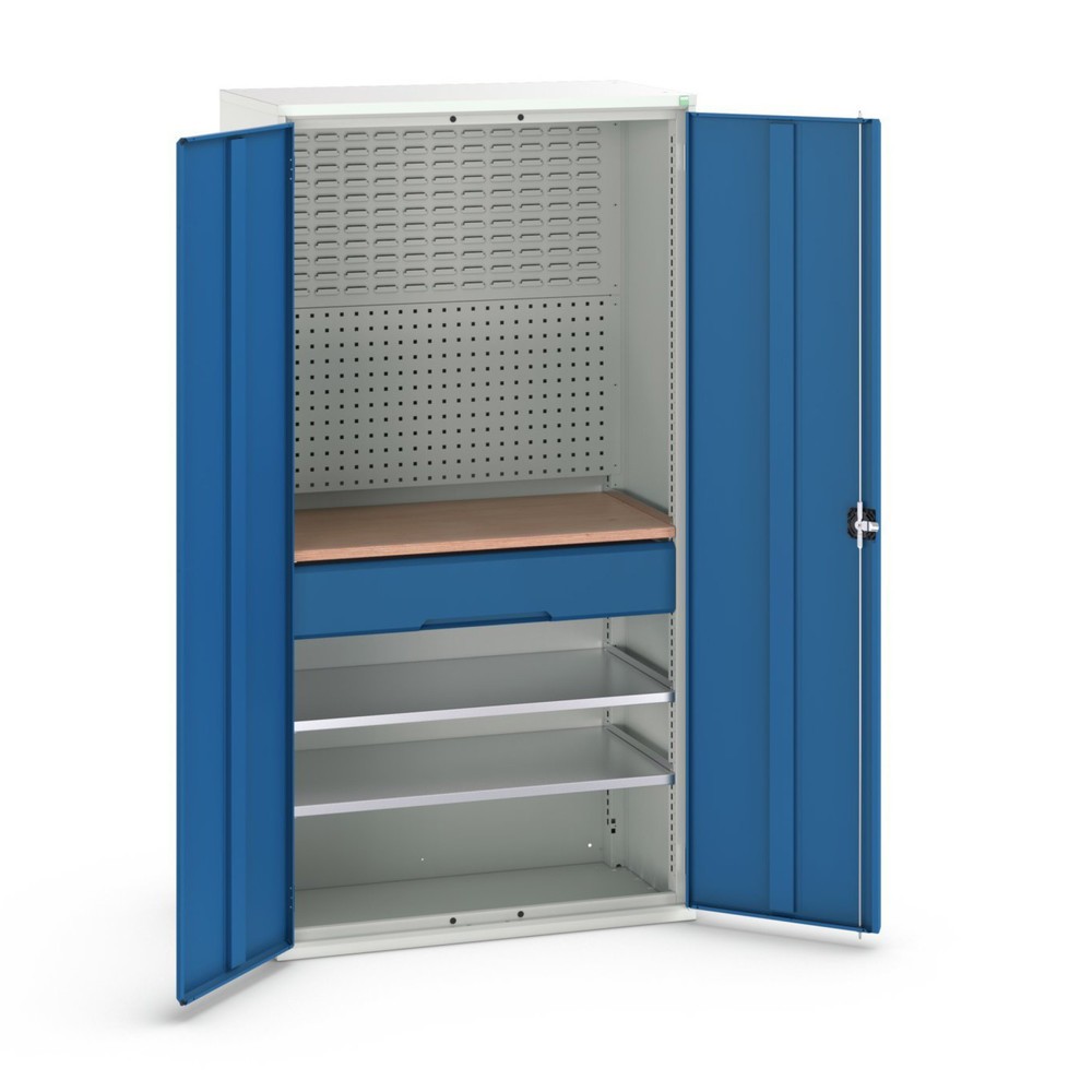 bott verso Flügeltürschrank mit 1 Schublade, mit 2 Fachböden und Rückwand, BxTxH: 1050 x550 x 2000 mm