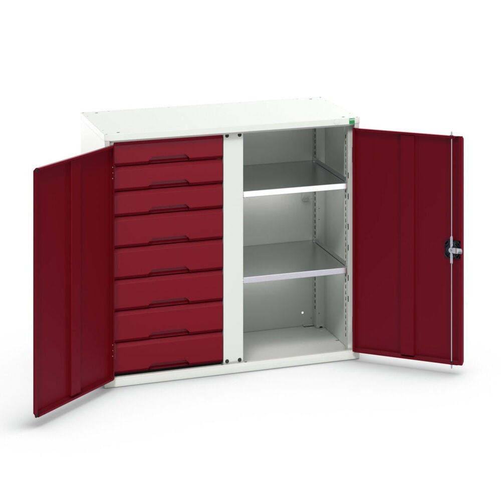 bott verso Beistellschrank mit Schubladen, mit 2 Fachböden und 8 Schubladen, BxTxH: 1050 x 550 x 1000 mm
