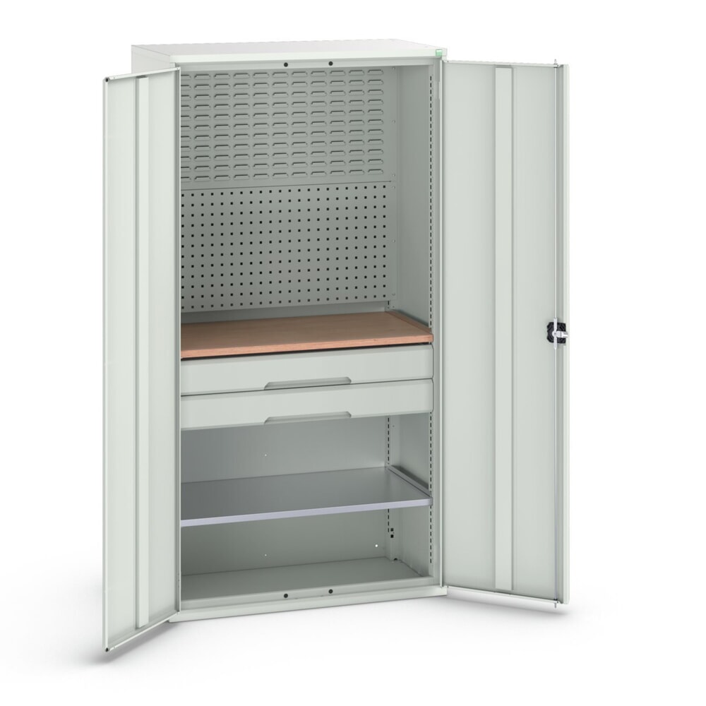 bott verso Flügeltürschrank mit 2 Schubladen, mit 2 Fachböden und Rückwand, BxTxH: 1050 x550 x 2000 mm