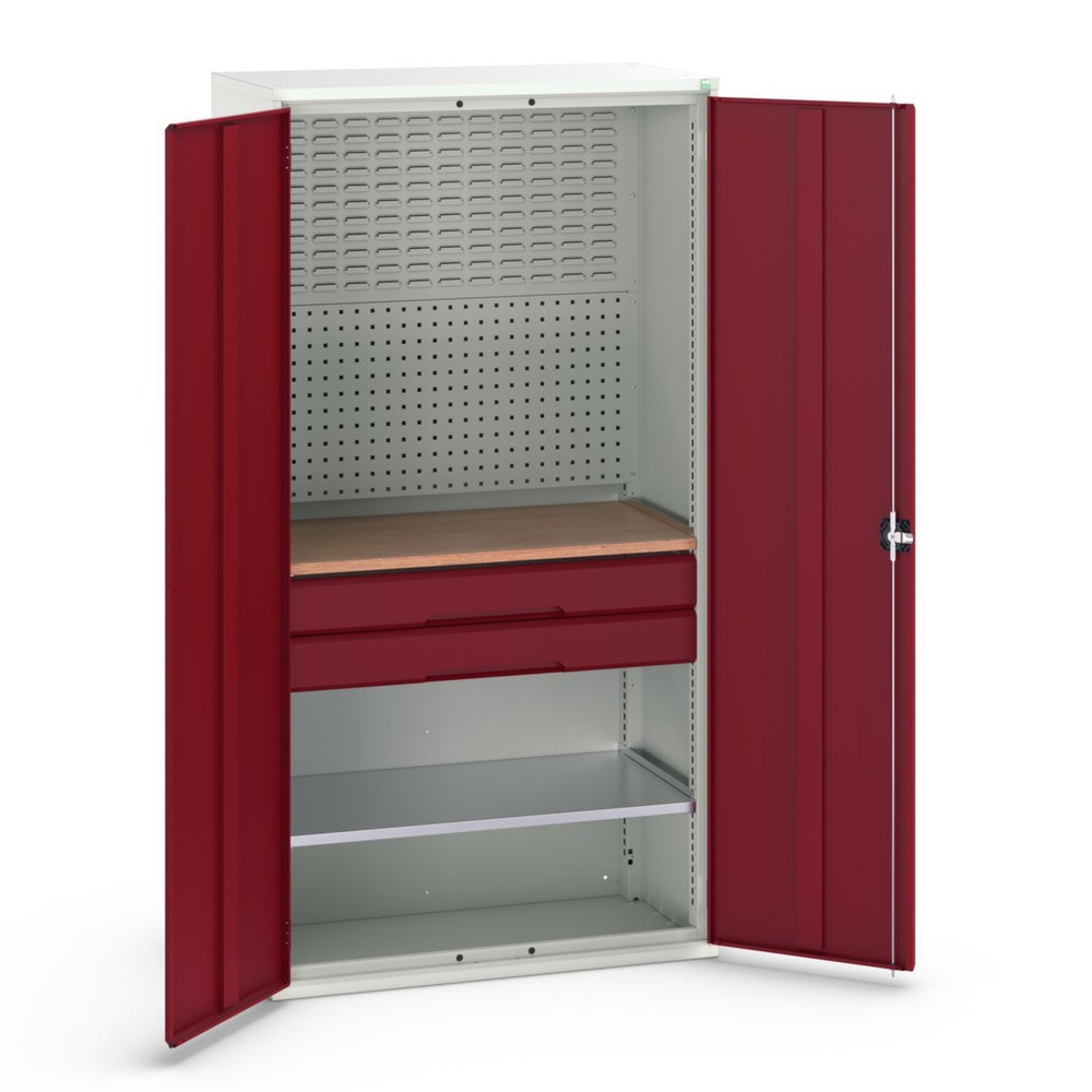 bott verso Flügeltürschrank mit 2 Schubladen, mit 2 Fachböden und Rückwand, BxTxH: 1050 x550 x 2000 mm