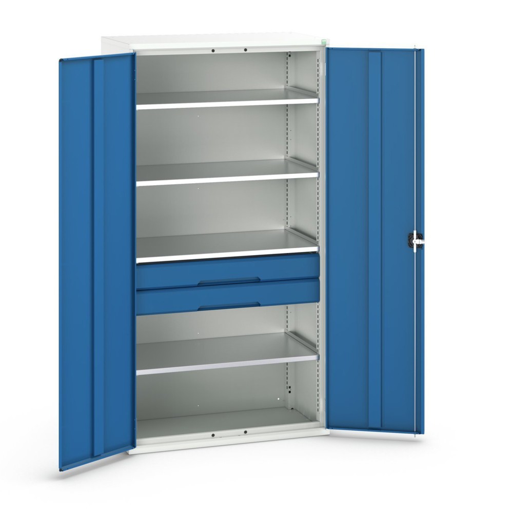 bott verso Flügeltürschrank mit Schubladen, mit 4 Fachböden und 2 Schubladen, BxTxH: 1050 x550 x 2000 mm