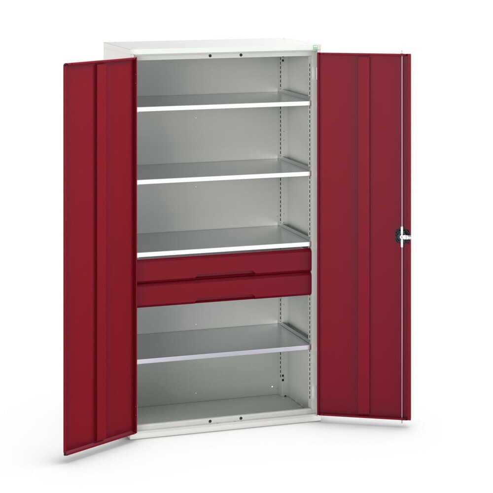 bott verso Flügeltürschrank mit Schubladen, mit 4 Fachböden und 2 Schubladen, BxTxH: 1050 x550 x 2000 mm
