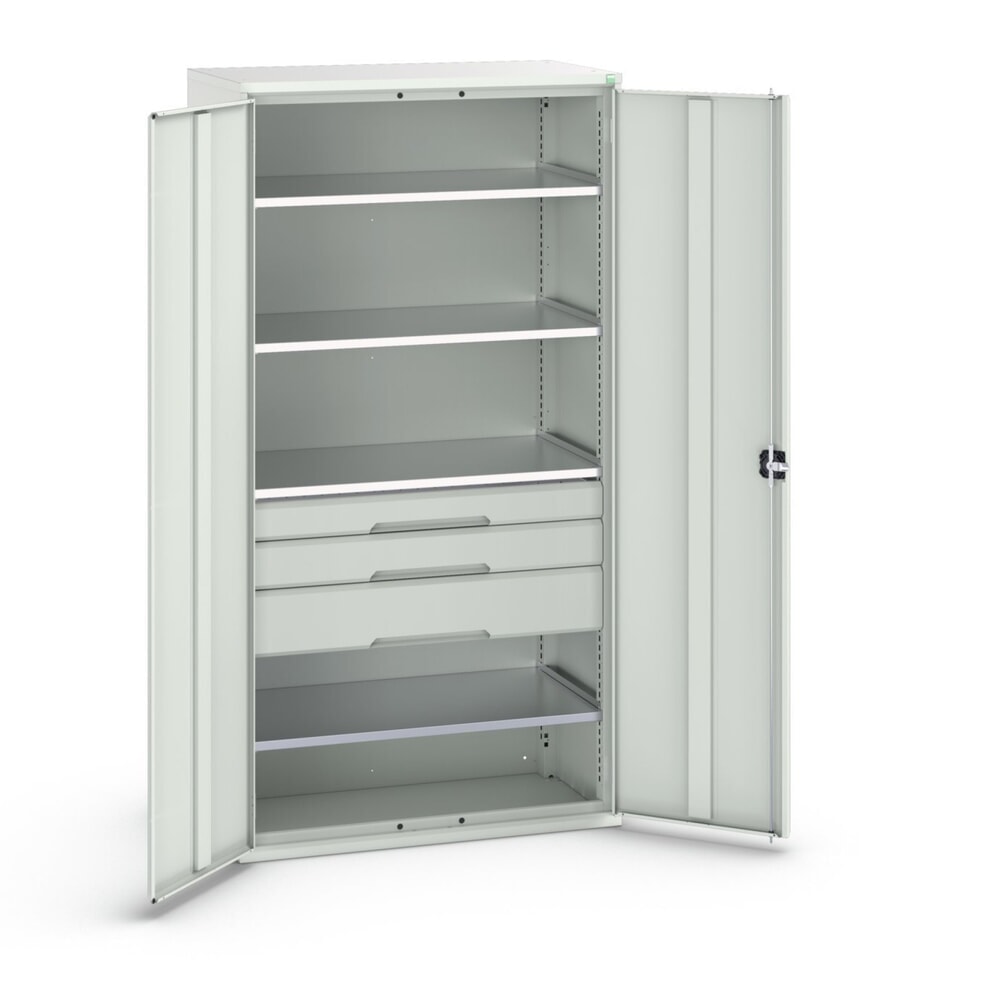 bott verso Flügeltürschrank mit Schubladen, mit 4 Fachböden und 3 Schubladen, BxTxH: 1050 x550 x 2000 mm