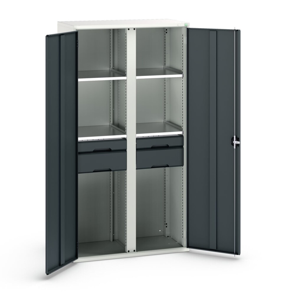 bott verso Flügeltürschrank mit Schubladen, mit 4 Fachböden und 4 Schubladen, BxTxH: 1050 x550 x 2000 mm