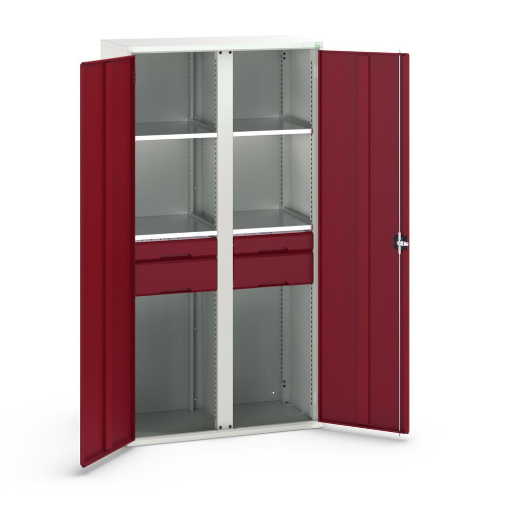 bott verso Flügeltürschrank mit Schubladen, mit 4 Fachböden und 4 Schubladen, BxTxH: 1050 x550 x 2000 mm