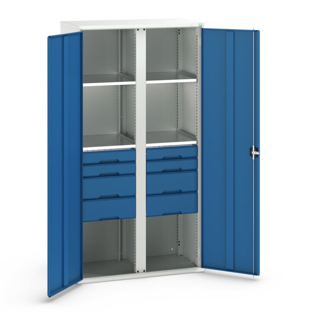 bott verso Flügeltürschrank mit Schubladen, mit 4 Fachböden und 8 Schubladen, BxTxH: 1050 x550 x 2000 mm