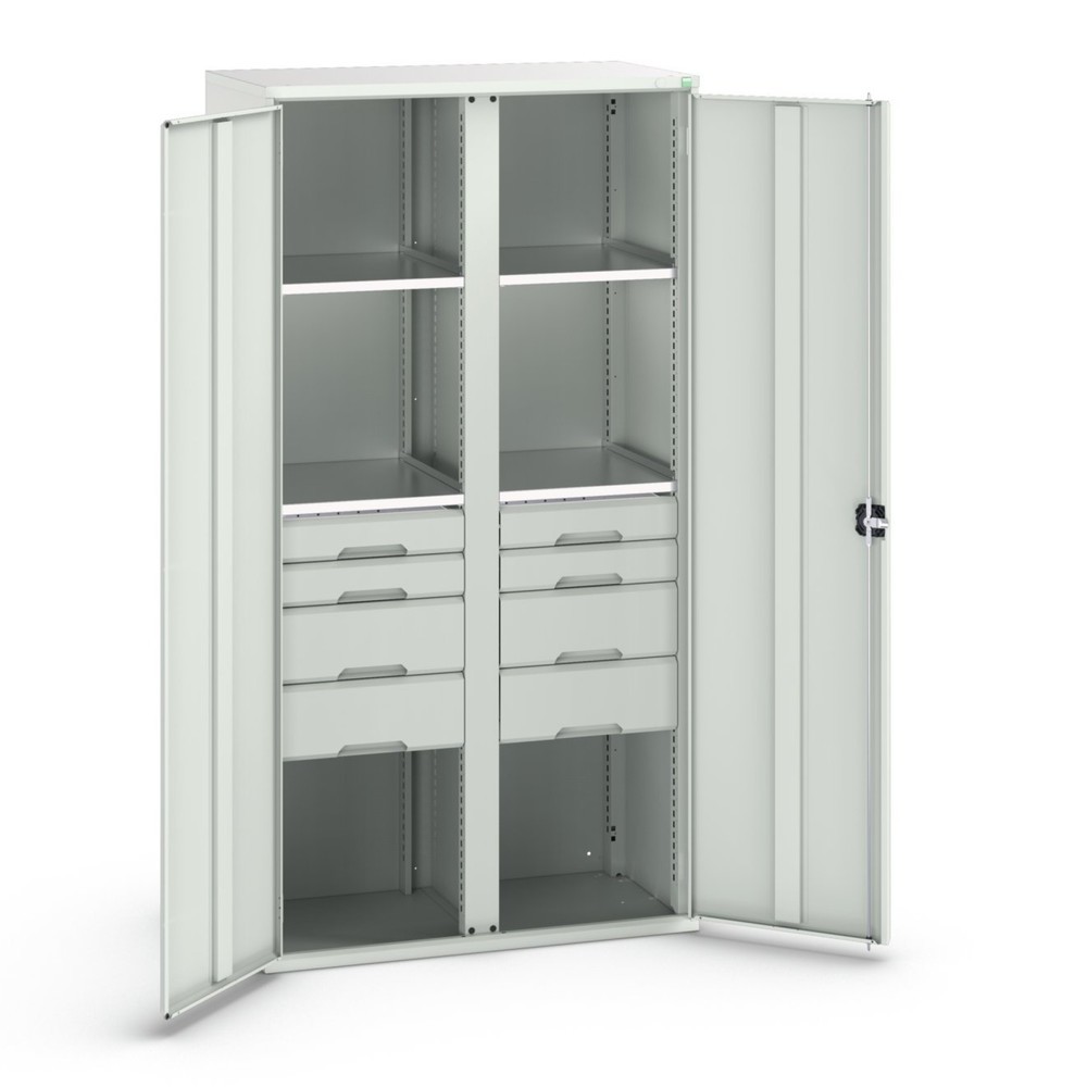 bott verso Flügeltürschrank mit Schubladen, mit 4 Fachböden und 8 Schubladen, BxTxH: 1050 x550 x 2000 mm